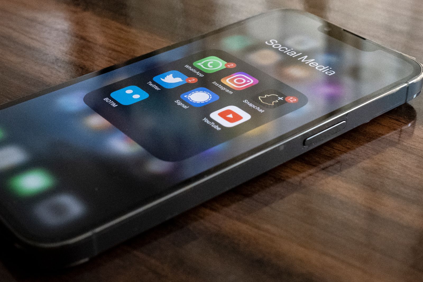Social media apps on a smartphone screen